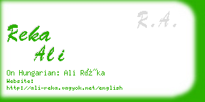 reka ali business card